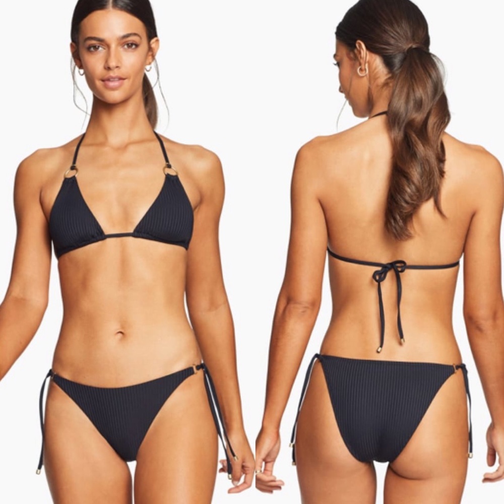 NWT Vitamin A Crochet Print Side Tie Bikini
